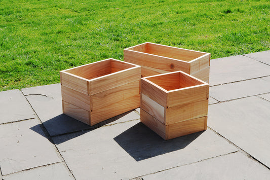 Wooden Planter Set of 3 | Small, Medium & Large